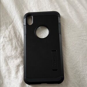 iPhone 10XS Max Black Phone Case with Kickstand